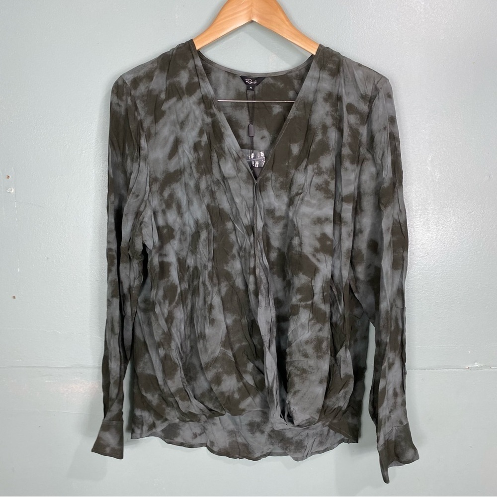 Rails‎ Hillary Slate Tie Dye Blouse Faux Wrap Top Crossover